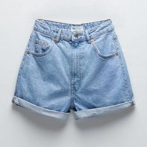 NWT Zara Mom Fit Jean Shorts